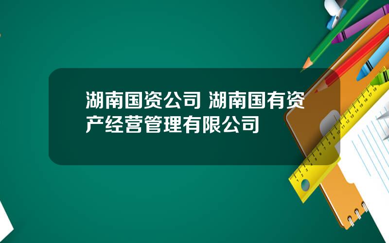 湖南国资公司 湖南国有资产经营管理有限公司